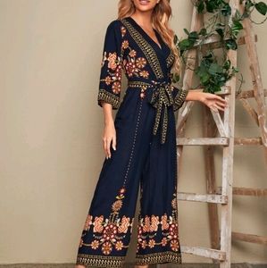 Blue colorful jumpsuit